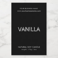 Moderne zwarte witte typografische kaarsenlabel