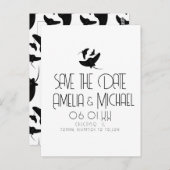 Moderne zwarte witte vlek sparen de Datum Briefkaart (Voorkant / Achterkant)