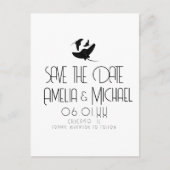 Moderne zwarte witte vlek sparen de Datum Briefkaart (Voorkant)
