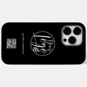 Moderne zwarte zakenwereld, zakelijke logo qr-code Case-Mate iPhone case (Achterkant (horizontaal))