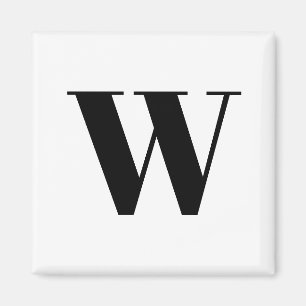 Moderne zwarte zwarte, aangepaste monogram initiaa magneet