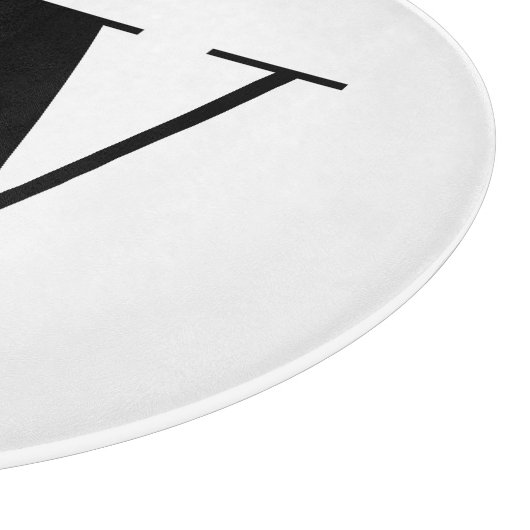 Moderne zwarte zwarte, aangepaste monogram initiaa snijplank (Hoek)