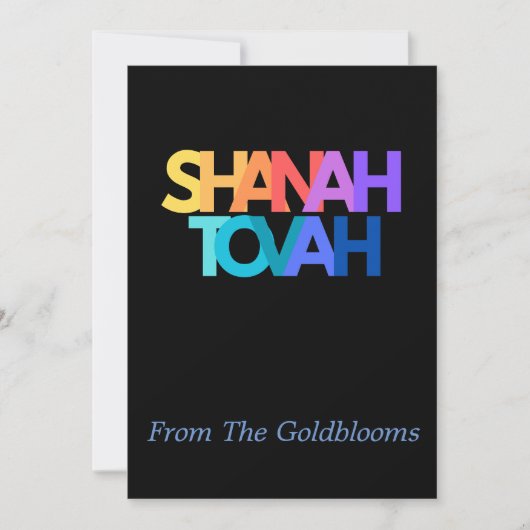 ModerneKleurrijke Shanah Tovah JoodsNieuwjaar Groe Feestdagenkaart (Voorkant)