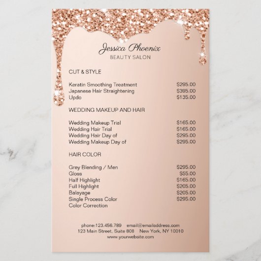 Moderner Glamor Rosegold Glitzer sinkt Flyer (Voorkant)