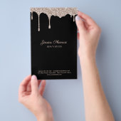 Moderner Glamour  Beige Gold Schwarz Glitter Flyer (Hand)