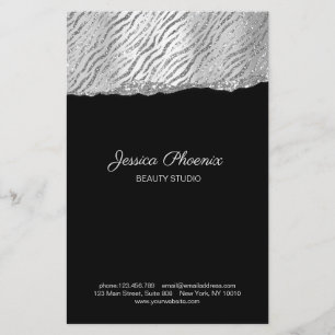 Moderner Glamour Zilveren Patroon Glitter Flyer