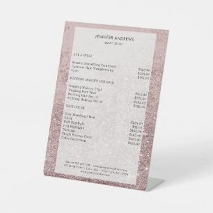 Moderner Rosa Glitzer Salon Prijs Sockelschild Reclamebord Met Voetstuk