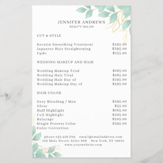 Moderner, Wei-Grün Leafy Flyer (Achterkant)