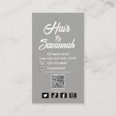 ModernHair Stylist QR Code Cartes de visite (Dos)