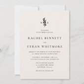 modernI vory Botanical Monogram Wedding Invitation (Devant)