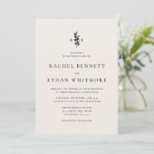 modernI vory Botanical Monogram Wedding Invitation (Debout devant)