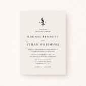 modernI vory Botanical Monogram Wedding Invitation