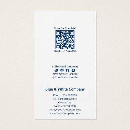 Modernisez votre promotion Bleu Blanc chèque cadea (Dos)