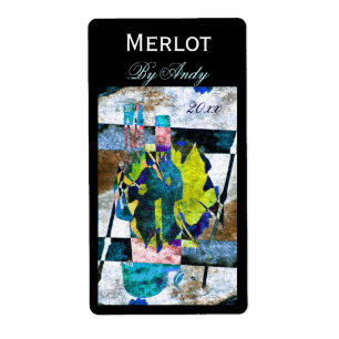 Modernist abstracte wijnflessen flesetiket etiket