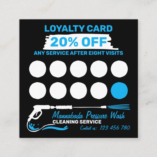 Modernist Power House Cleaning Pressure Washing Klantenkaartje (Voorkant)