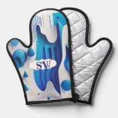 Modernist Splash Heat-Resistant Kitchen Mitt Ovenwant (Voorkant / Achterkant)