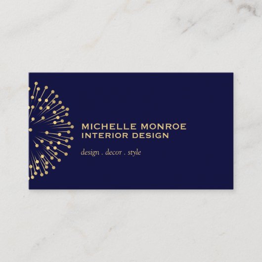  modernist Starburst Interieur Designer Marine Visitekaartje (Voorkant)
