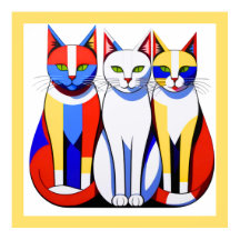 Modernistische katten Levendige Tri-Color Katten W