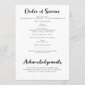 Modernité pour célébrer la vie du programme funéra (Dos)