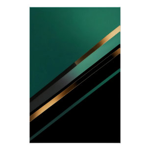 Moderniteit in groen en goud perfect poster
