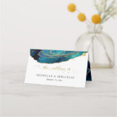 ModernTeal Waterverf Gold Agate Geode Wedding (Achterkant)