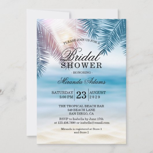 ModernTropical Ocean Summer Beach Vrijgezellenfees Kaart (Voorkant)