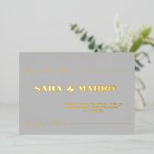 ModernTypografie | Minimale bruiloft Folie Uitnodiging (Staand Voorkant)