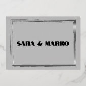 ModernTypografie | Minimale bruiloft Folie Uitnodiging (Achterkant)