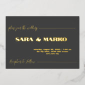 ModernTypografie | Minimale bruiloft Folie Uitnodiging (Voorkant)