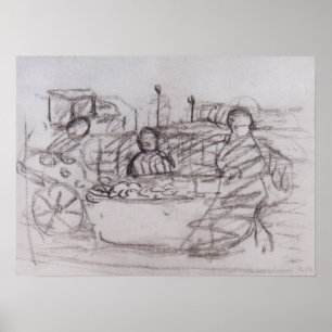 Modersohn-Becker - Drie Vrouwen Bij Een Marktkraam Poster