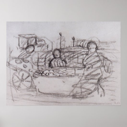 Modersohn-Becker - Drie vrouwen in een marktkraam Poster (Voorkant)