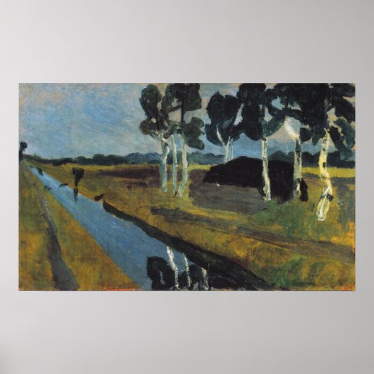 Modersohn-Becker - Gray Landscape Marsh Channel Poster (Voorkant)