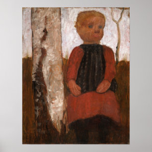 Modersohn-Becker - Kind in Red Dress 1905 Poster