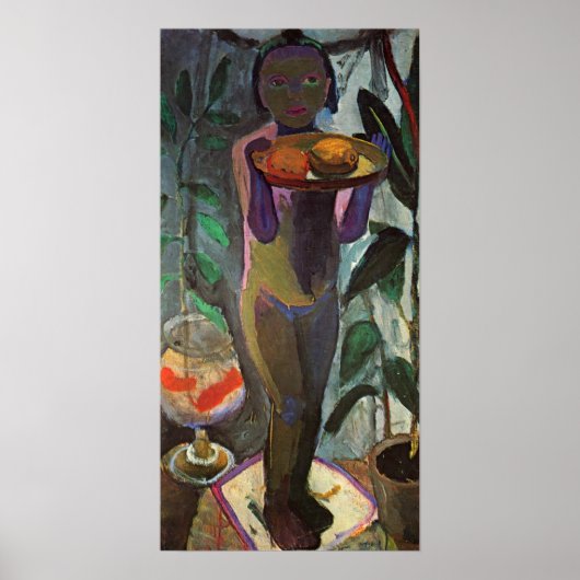 Modersohn-Becker - Kinderen met goudvis Poster (Voorkant)