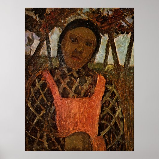 Modersohn-Becker - Peasant kind met roze Schort Poster (Voorkant)