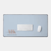 Modert Mocha Mousse Monogram Dusty Blue Bureaumat (Keyboard & Muis)