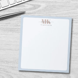 Modert Mocha Mousse Monogram Dusty Blue Notitieblok