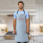 Modert Mocha Mousse Monogram Dusty Blue Schort