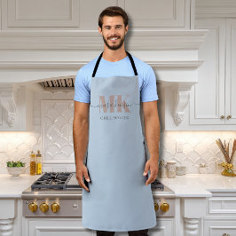 Modert Mocha Mousse Monogram Dusty Blue Schort