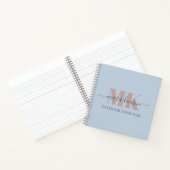 Modert Mocha Mousse Monogram Stof Blauw Notitieboek (Binnen)