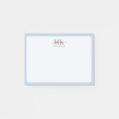 Modert Mocha Mousse Monogram Stof Blauw Post-it® Notes (Voorkant)