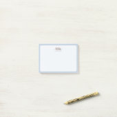 Modert Mocha Mousse Monogram Stof Blauw Post-it® Notes (Op bureau)