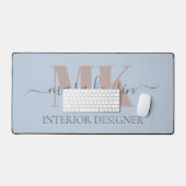 Modert Mocha Mousse Monogram Stofblauw Bureaumat (Keyboard & Muis)