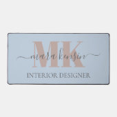 Modert Mocha Mousse Monogram Stofblauw Bureaumat (Voorkant)
