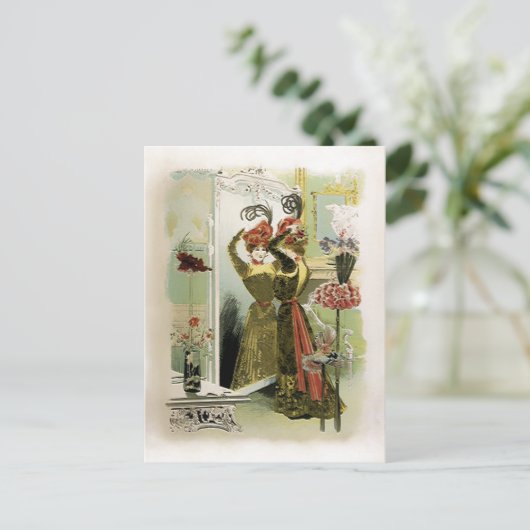 Modes van Parijs ~ Briefkaart / Uitnodiging / RSVP (Staand voorkant)