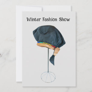Modeshow met rhinestone hoed uitnodiging