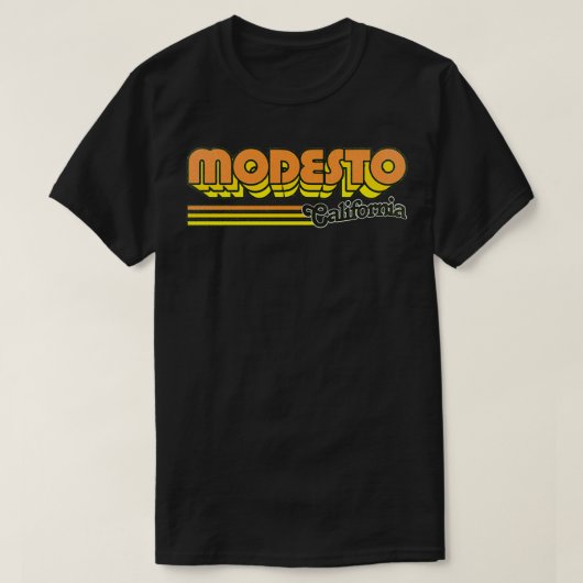 Modesto CA City Stripes T-shirt (Design voorkant)