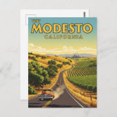 Modesto California Central Valley Briefkaart (Voorkant / Achterkant)