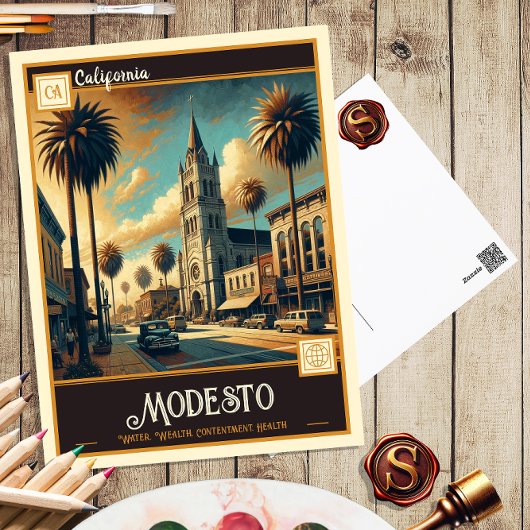 Modesto, Californië |  BRIEFKAART