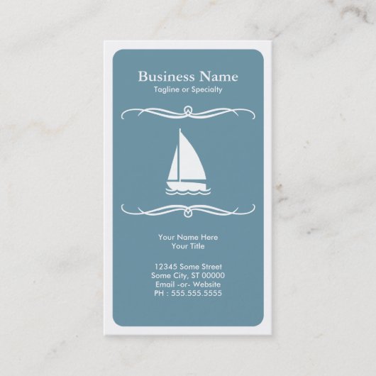 modevaart (zeilboot) visitekaartje (Voorkant)